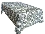 10 Lot 60"x126" Black White Flocking Damask Rectangle Tablecloths Made in USA