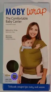 New! Moby Wrap The Comfortable Baby Carrier - Olive Green 100% Authentic