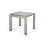 Noble House Outdoor Side Table 18" x 20" Aluminum Square Silver w/ Glass Top