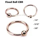 2pcs. 20g 18g Rose Gold IP Fixed Ball Captive Bead Ring Hoop Nose Labret Tragus