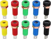 Create idea 10pcs 4mm Banana Plugs 30V?60V 24A Banana Test Socket Mixed Colour Suitable for Connecting Speakers Audio Power Amplifiers Audio Devices
