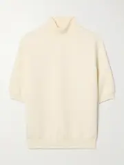 [KHAITE] KHAITE - Marco Wool-blend Turtleneck Sweater - Ivory - small small Ivory