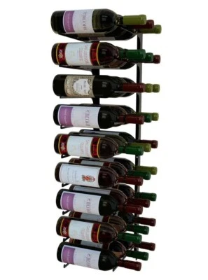 RevueVino wall mounted metal wine rack - Black- 27 Bottle - 3 Deep