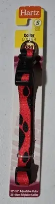 Hartz Small Adjustable Dog Collar, 10 - 16" Neck Size - Red & Black
