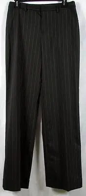 NINE WEST Womens Cyndi Black Pin Striped Stretch Dress Pants Size 4 NWT
