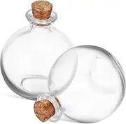 BESPORTBLE 2 Pcs Glass Moss Bottles with Cork Lid Micro Landscape Terrarium Jars Transparent Hydroponic Plant Containers Unique Spherical Design for Home Decor