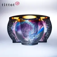 在飛比找momo購物網優惠-【tittot 琉園】富貴芬芳 琉璃 擺飾 聚寶盆(聚寶盆/