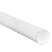Mailing Shipping Tubes with Caps 2 1/2" x 15" White Pack of 34