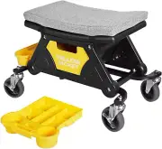 Mechanic Stool with Wheels Rolling Stool Chair 300 Lbs Capacity,Garage Mechanics