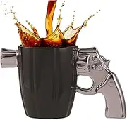 Guns Mugs Revolver Coffee Mugs Pistola Ceramic Coffee Mugs - 320ml Cool Guns Mugs for Men, Creative Fathers Day Dad Presents, Novelty Western Revolver Shape Beer Cups, for Cappuccino Latte or Hot Tea
