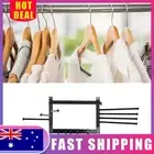 Wall Mounted Rotating Towel Rack with Hooks & Arms for Laundry - Black