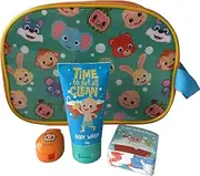 [Zak Australia Pty. Ltd.] Cocomelon Toiletry Bag Set - Bag, Body Wash, Expanding Facewasher and Tooth Brush Cover.