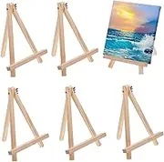 NUOBESTY 6pcs Tripod Drawing Easels Small Easels for Painting Small Easel Stand Mini Easel Stand Easel for Painting Tabletop Display Stand Sign Holder Khaki