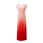 TW003 GRADIENT TWIST & WRAP INFINITY DRESS CHERRY