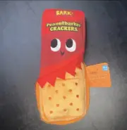 New Bark Box " Peanutbarker Crackers “ Dog Toy Peanut Butter Snack Food Club