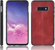 Case Compatible with Samsung Galaxy S10e,Compatible with Samsung Galaxy S10e [PU Leather Texture][PU+PC+TPU] 3 in 1 Camera Protection Cover Red