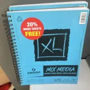 2X Canson XL Mix Media Sketch Pad 9" X 12" Drawing Paper Spiral Sketchbook