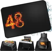 Large Under Grill Mat 122 * 76 cm,Fireproof Grill Pads for Outdoor