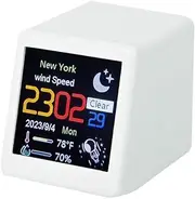 Mini WiFi Weather Station, Support Time, Calendar, Humidity, Mini/Max Temperature, Wind Speed, City, GIF Animation Function