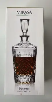 Mikasa Fine Crystal Heavy Whiskey Decanter with Stopper NEW 2016