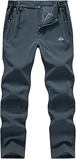 Gopune Men's Snow Ski Waterproof Softshell Pants Outdoor Windproof Warm Hiking Insulated Pants