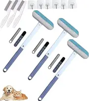 Imaginary Pet Hair Removal Tool, 3 in 1 Pet Hair Remover, Cat and Dog Hair Removal Brush Tool for Furniture, Reusable Long Handled Fur Remover Broom Carpet Rake (3pcs)