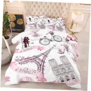 Eiffel Tower Bedding Set Size Paris Comforter for Girls Women Full Pattern 2