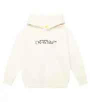 [Off-White Kids] Off-White Kids Logo cotton jersey hoodie Y 8 white