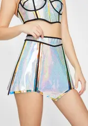 [Club Exx] Chrome Opulent Empress Hologram Skirt