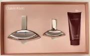 New Calvin Klein Euphoria For Women Eau De Parfum 3 Piece Set in gift box.
