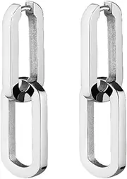 [Rosefield] Women's Dual Silver-Tone Hoop Earrings, 1.77 x 0.97cm