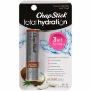 ChapStick Total Hydration 3 In 1 Lip Care W Omegas Coconut Lip Balm Tube 0.12oz.