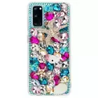 Seashells Silver Blue Rhinestone Bling Case for Samsung S21 S22 S23 Plus Ultra
