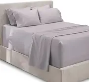 Hearth & Harbor Extra Deep Pocket Sheets - Fits Mattress 18-24 Inches Deep - Extra Deep Pocket Queen Sheets Sets - 6 Piece Queen Size Sheets - Queen Sheets Deep Pocket - Light Lavender Sheets