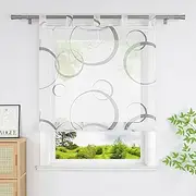 Heichkell Transparent Roman Blind with Circle Roller Blind, No Drilling, Modern Curtain, Roman Curtain with Loops, Grey, W x H 100 x 150 cm
