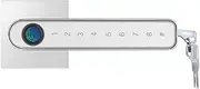 Fingerprint Locks Electronic Door Handle Lock App Control Password with Keys for Home Office Bedroom Smart Lock Slimline Design(Square TT Lock APP) Aqiong