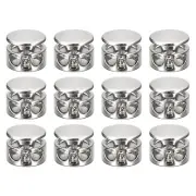 12pcs Metal Cord Locks Spring Loaded Toggle Stopper Slider White Nickel