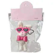 Lovely Bear/Rabbit Doll Keyring Plush Bag Charm Soft Cotton Toy Pendant Keychain for Kids Versatile Key Chain Ornament