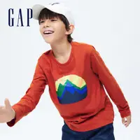 在飛比找蝦皮商城優惠-Gap 男童裝 雙面亮片印花長袖T恤-橘紅色(727615)