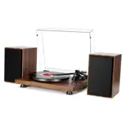 HiFi Turntable Bluetooth USB, Record Player with Speaker, Dual Compact Brown