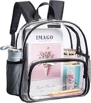 Stadium Approved Clear Mini Backpack Heavy Duty Transparent Backpack for Concert, Security Travel &Stadium