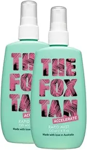 The Fox Tan Rapid Tanning Mist, Natural Tanning Accelerator For Darker & Faster Tans, Creates Flawless Tan Skin, Vegan & Cruelty Free, 120mL (2-pack)