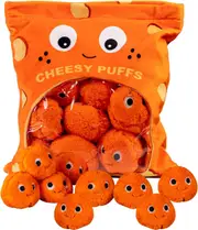 Cheesy Puffs Plush Toy Balls - Soft, Stuffed Game Pillow Cushion