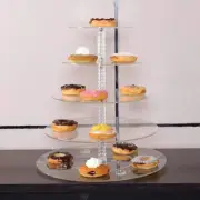 BN 5 Tier Maypole Clear Acrylic Round Cupcake Stand Wedding Party Display