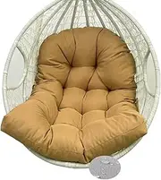 Hammock Egg Chair Cushion Replacement, Waterproof Egg Chair Cushion 47 * 35 Inch for Bedroom Balcony Egg Chair, Hanging Chair Cushion, Basket Hanging Chair Cushion with Ties Khaki