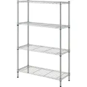 Lorell Wire Shelving, 4-shelf, Light-duty, 36"Wx14"Dx54"H, Silver