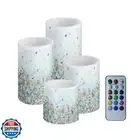 NETILGEN Flameless LED Candles Electric Pillar Candles with Remote Timer Colo