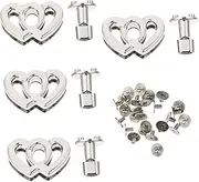 KITANDOVE 4pcs Heart Shaped Metal Turn Locks for Handbag Accessories DIY Purse Locks Classic Design