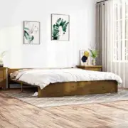 King Size Bed Frame Solid Pine Wood Timber Slats Legs Mattress Base Platform