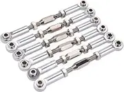 KANGYEBAIHUODIAN 6Pcs 71mm Aluminium Alloy Servo Linkage Pull Rod Fit for HSP Redcat ZD Racing Hpi LRP Wltoys 1/10 Drift Car Monster Truck Buggy(Silvery)